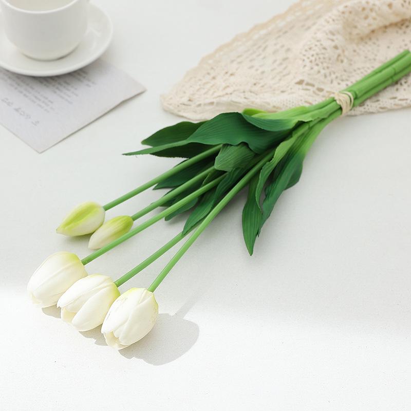 Soft Rubber Tulip Artificial Flowers for Home & Wedding Décor, Photo Props, Bouquet