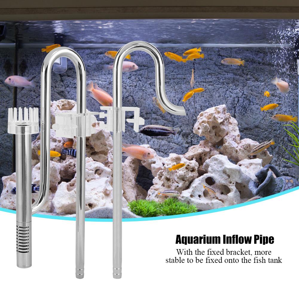 Stainless Steel Aquarium Plant Inflow Outflow Surface Oil Film Skimmer Filter Pipe(12/16 Mm)