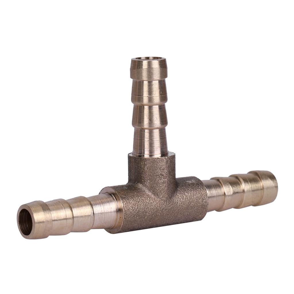 Brass T Piece 3 Way Fuel Hose Joiner Connector 6mm For Compressed   Oil Gas Pipe