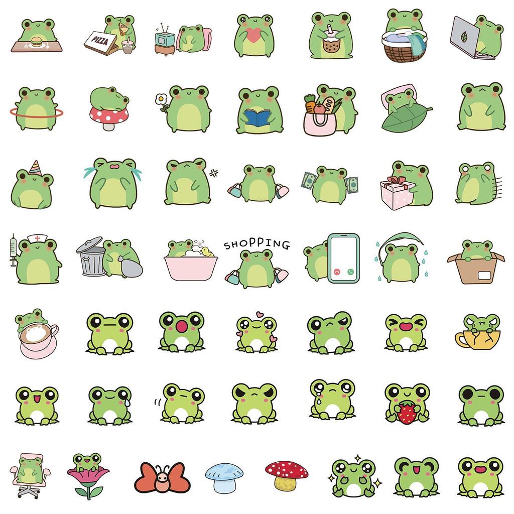 50 Pezzi Adesivi Graffiti Cartone Animato Impermeabili Estetici Decorativi Valigia Laptop Tazza Telefono Frigo Album di Ritagli Adesivi per Bambini