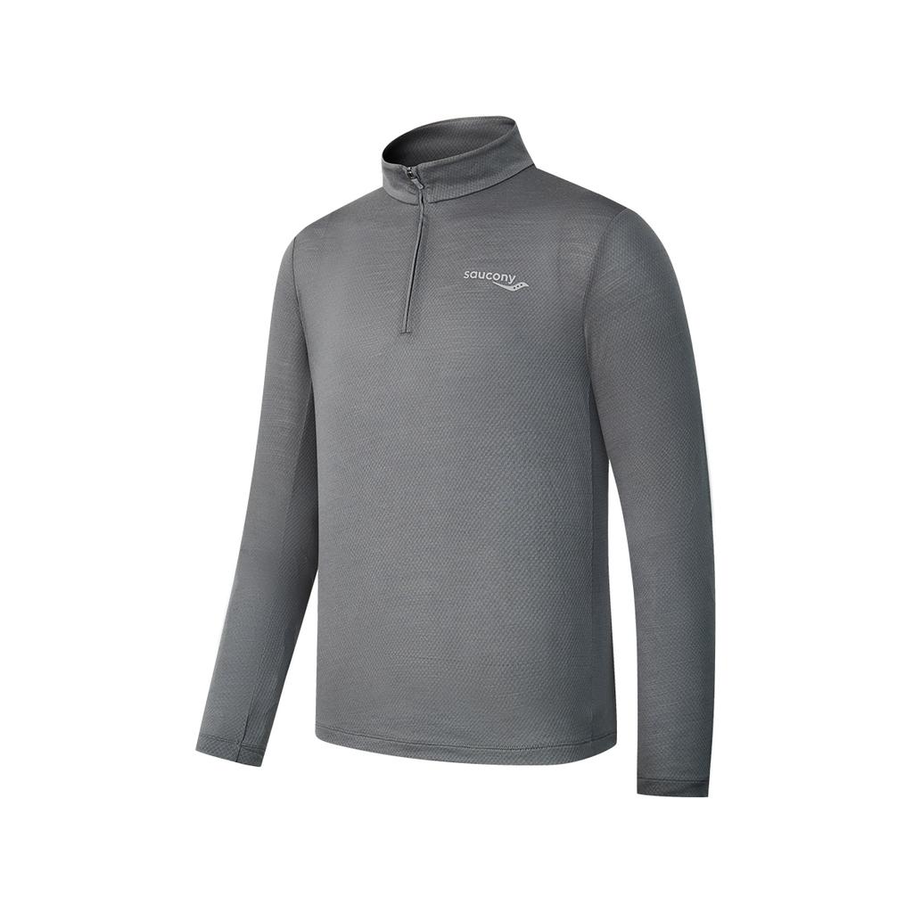 SAUCONY Running Training Soft Stretch Long Sleeve T-Shirt Men Tops Light-Gray SC2240101A-MG31