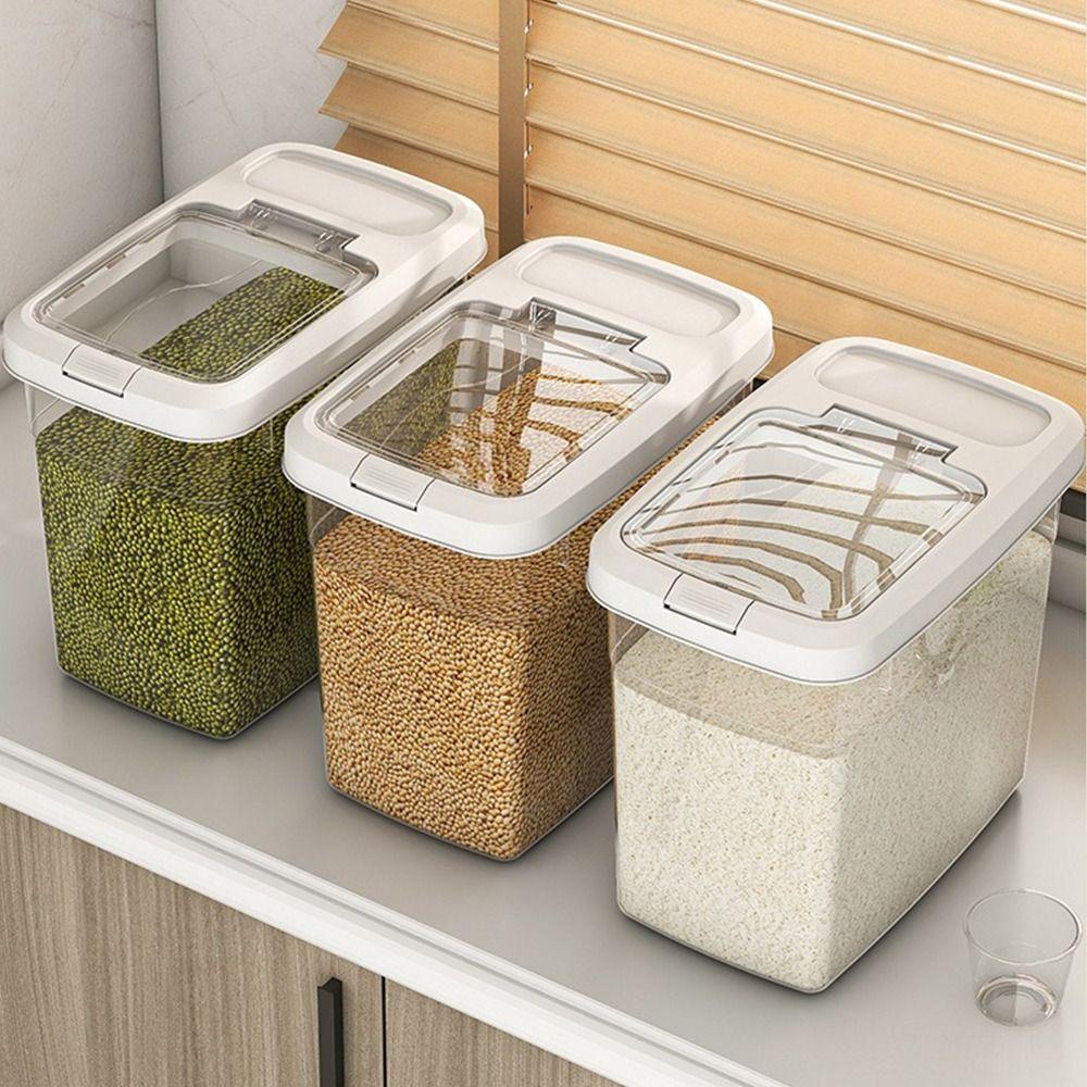 Large Capacity Rice Grain Storage Box Moisture-proof Cereal Container Fresh-keeping Sealed Cans