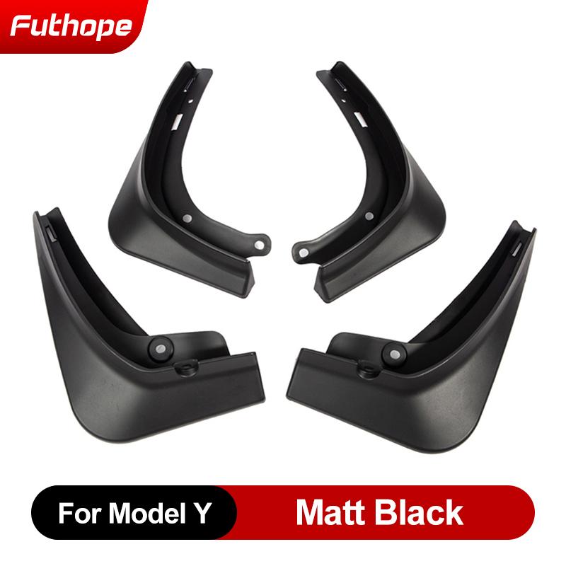 

4 шт./компл. автомобильные брызговики новой энергии для Tesla Model 3 Model Y-23, брызговики, крыло, матовое черное углеродное волокно Model Y Matt Black