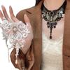 Gothic Lace Clavicle Necklace with Adjustable Clasp for Party Styling, Photo Looks, and Dress-Up Outfit Detail Appeal