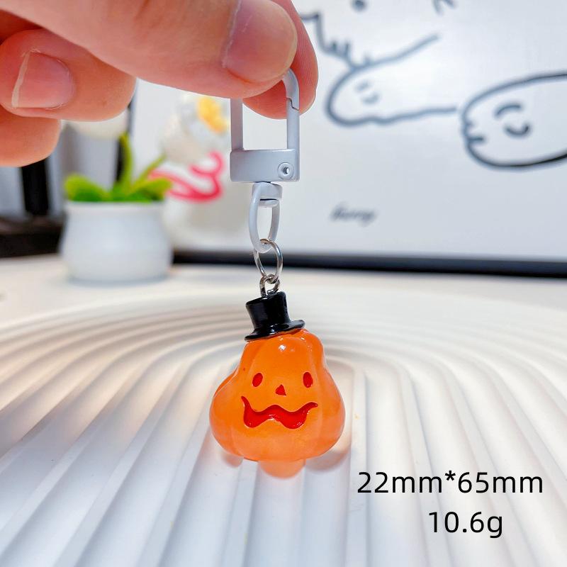 Halloween Luminous Ghost Keychain Halloween Decoration Party Accessories Mini Resin Ghost Pumpkin Keyring Backpack Pendant Gift