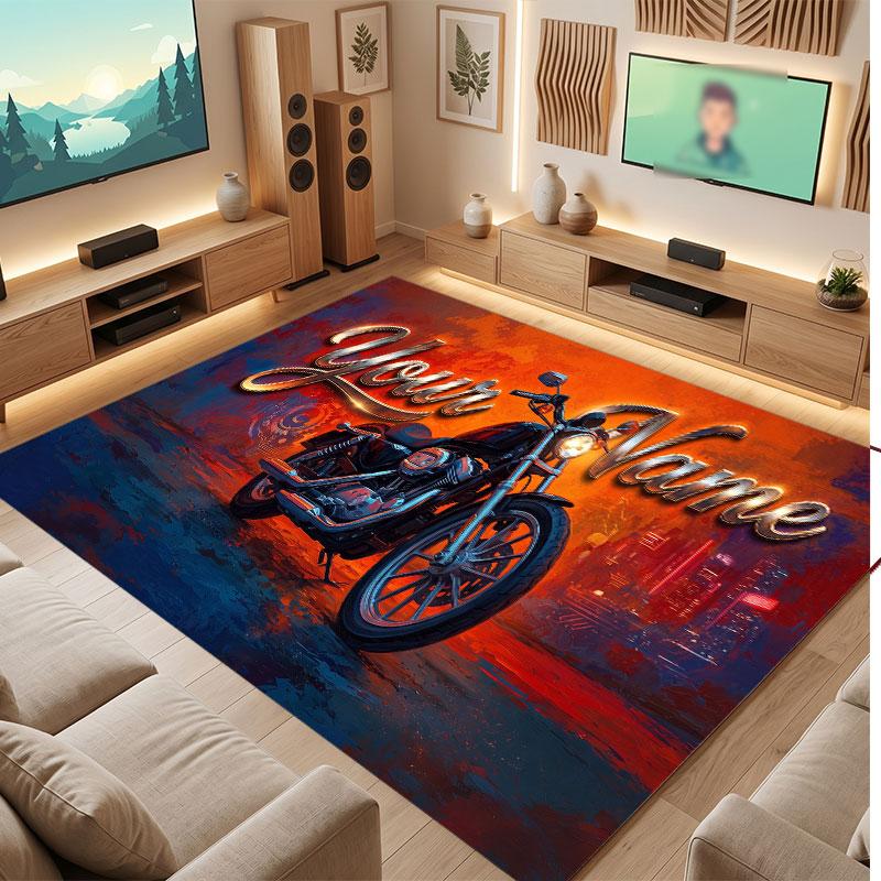 Personalized Name Designs Theme Crystal Velvet Floor Rug Personalized Custom Name Text Warm Carpet Home Decoration
