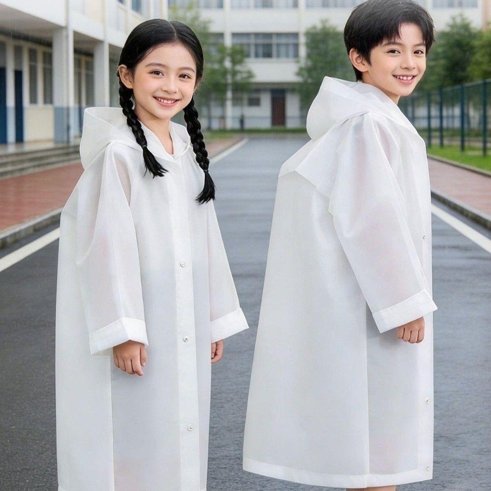 PEVA Children Rain Poncho Disposable Student Rainwear Cute Rain Coat Jacket Outdoor Use