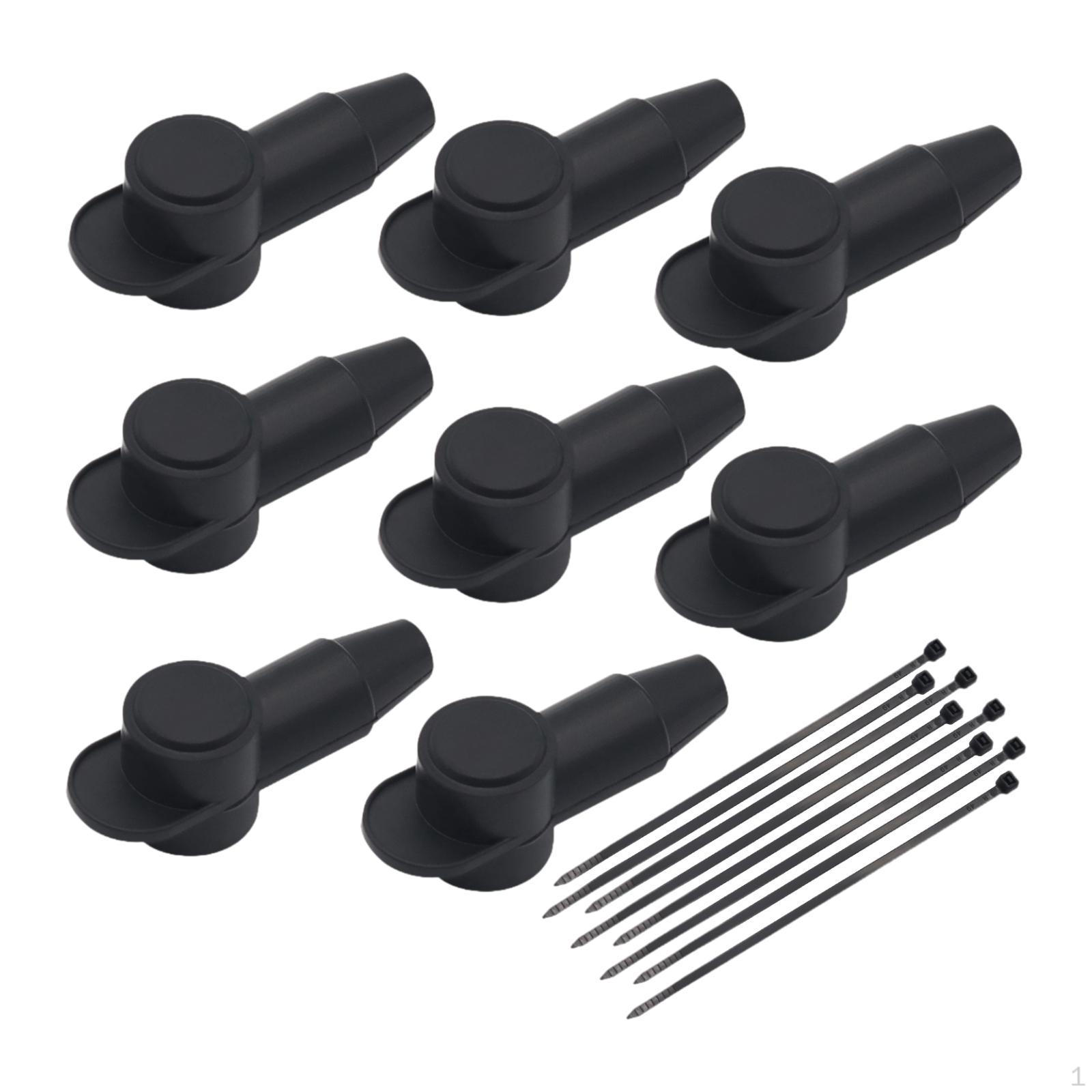 

8 штук силиконовых крышек клемм с 8 шт. кабельных стяжек крышка багажника для автомобилей внедорожников легко Black