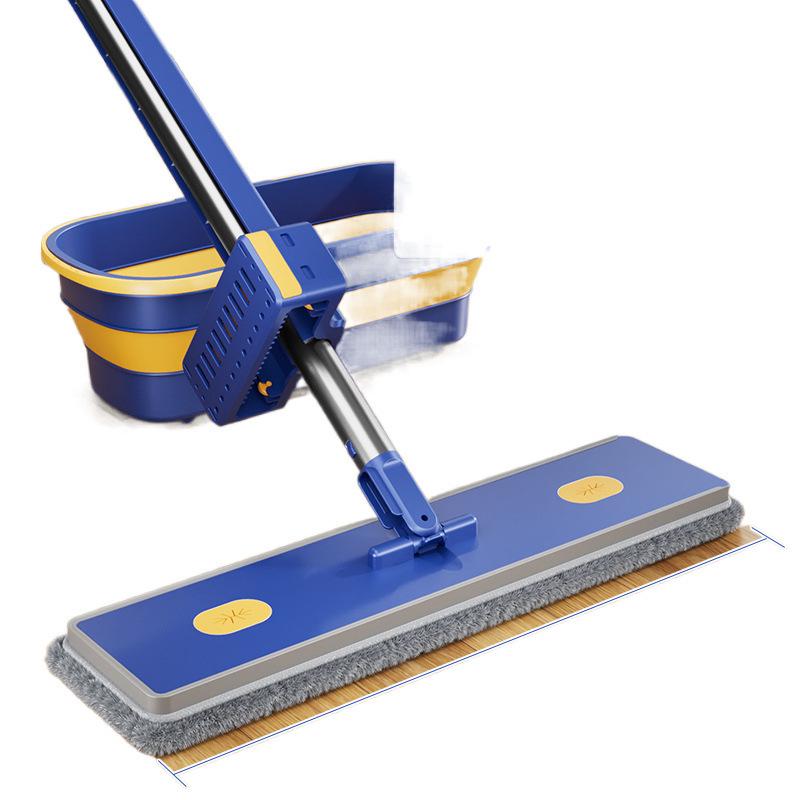Hands-Free Flat Mop: High Absorption, One-Wipe Clean, with Easy-to-Use Mop Cloth