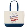 Shopping Bag - PLANETEE - Bag «World's Best Masseuse» - Blue Background - Cotton 40×45 Cm - Large Size