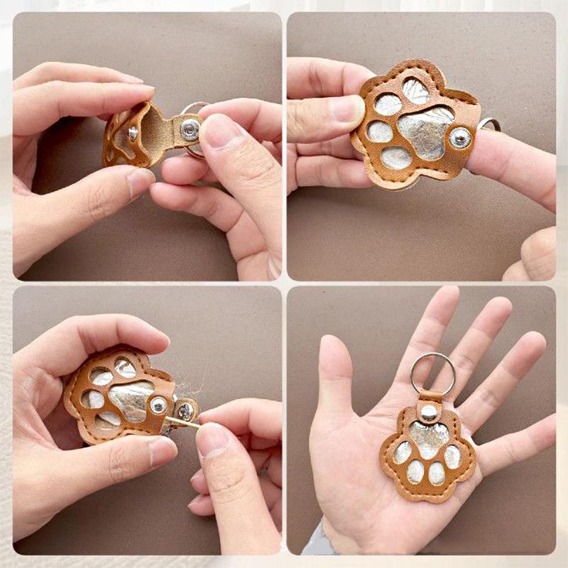 1PC Wear-resistant Bag Unique Hollow Shape Pet Collars Pet Hair Keychain Car Keys Pet Hair Convenient Companionship Durable