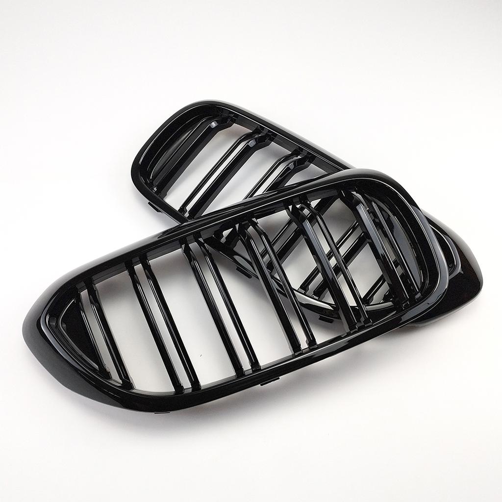 Front Bumper Grill For BMW 5 Series M5 G30 G31 520i 530i 540i ABS 2-Slat Gloss Black Front Kidney Grille