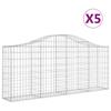 VidaXL 5x Arched Gabion Baskets Arched Gabion Cages Gabion Walls Garden Fences Terrace Outdoor 3145412