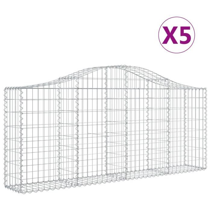 VidaXL 5x Arched Gabion Baskets Arched Gabion Cages Gabion Walls Garden Fences Terrace Outdoor 3145412