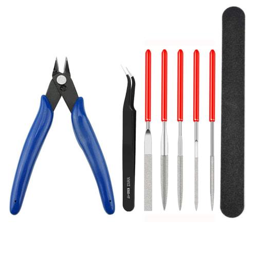 

Plastic Model Kit Set with Nippers, 3 Types of Files, and Tweezers for Seals - Beginner s Tool Set for Nippers, Entry Nippers, and Stick Files