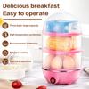 110V/220V Electric Egg Boiler Auto-Off Multifunctional Egg Cooker 3-Layer Portable Milk Steamer for Cooking Breakfast Machine