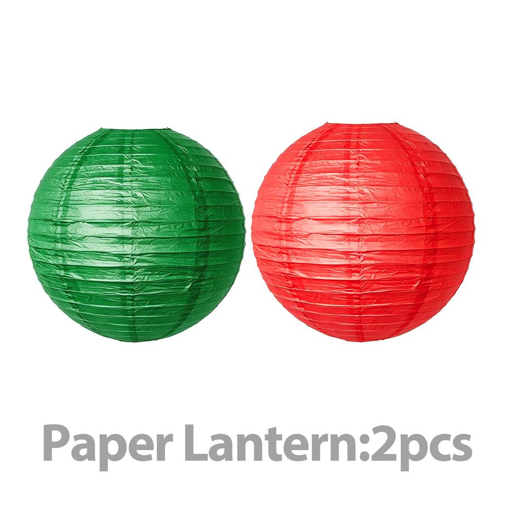Christmas Party Decor Set With Paper Fans Paper Flowers Lanterns For Festive Event Venue Decoration