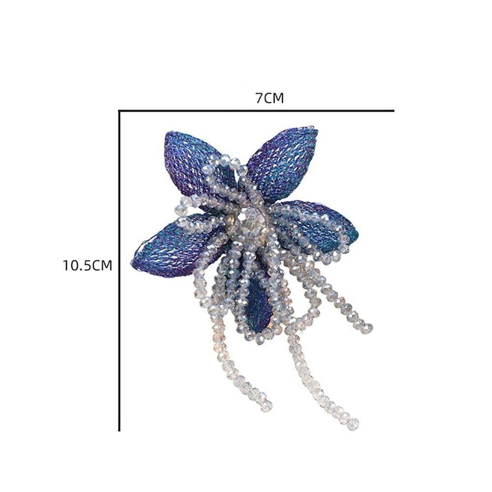 Fashion Crystal Beads DIY Sewing Decals Multi-layer Handmade Crystal Patch Y2K Tassel Studded Patch Corsage Accessory