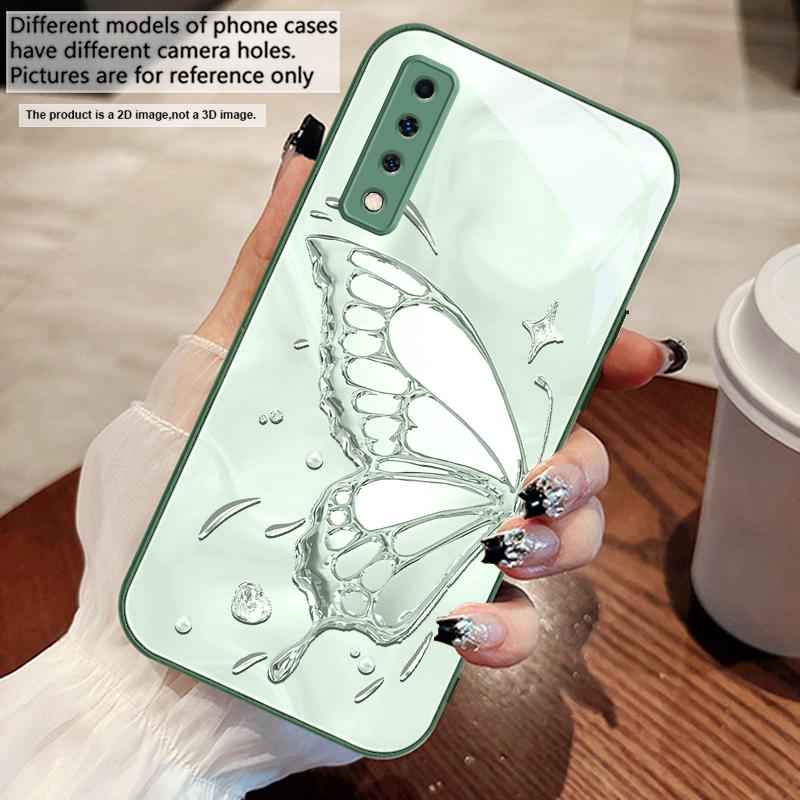 Schmetterling aus Eiskristallen Für Samsung A73 72 71 A70 56 55 54 A53 52 51 50 42 A35 A34 33 32 31 26 25 24 23 22 30 Glashülle