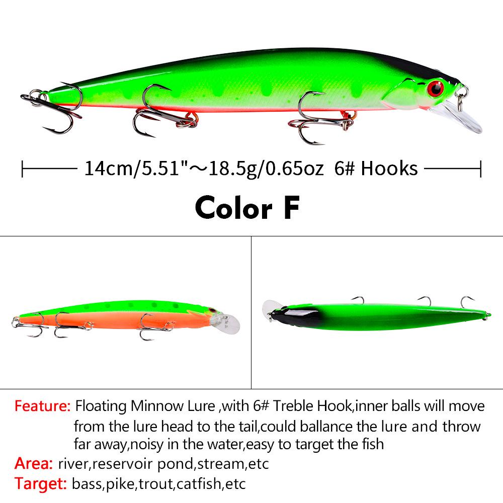 14cm/18.5g Plovoucí Minnow Rybářská Nástraha - VIB Bionická Tvrdý Plast Umělá Nástraha