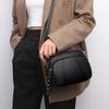 Solid Color Fashionable Rivet Zipper Women'S Mobile Phone Bag Simple Soft Pu Leather Shoulder Crossbody Compact Square Handbag