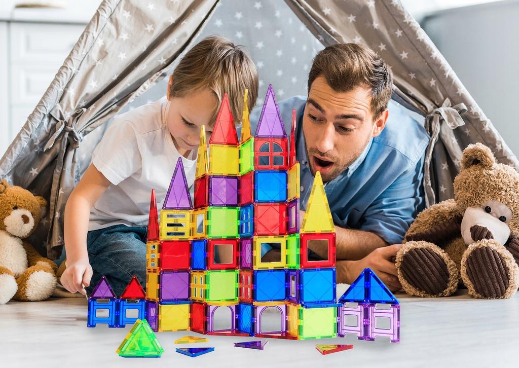 3D Magnetic Building Blocks Educational Constructions 45-Piece Puzzle for Children