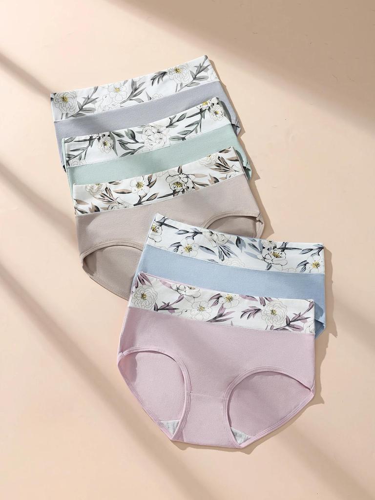 Women Cotton Panties High Waist Body Shaper Underwear Fashion Print Panty Ladies Briefs Plus Size M-5XL Underwear Female Lingerie