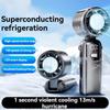 Semiconductor Refrigeration Foldable Desk Fan LED Display Small Electric Fan  Summer
