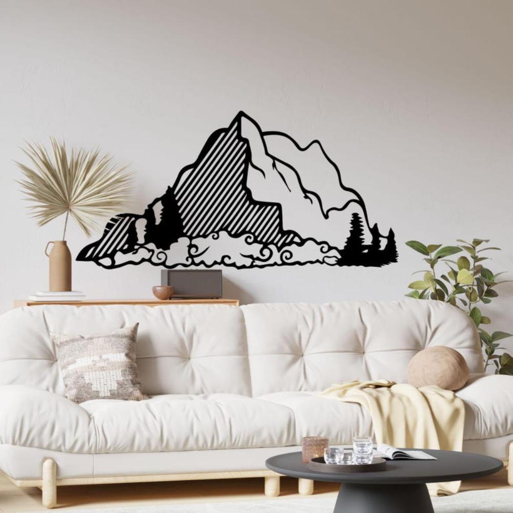 Metall Wandkunst Berglandschaft Minimalistische Wohnkultur Rustikales Bauernhaus Geschenk für Ihn Sie