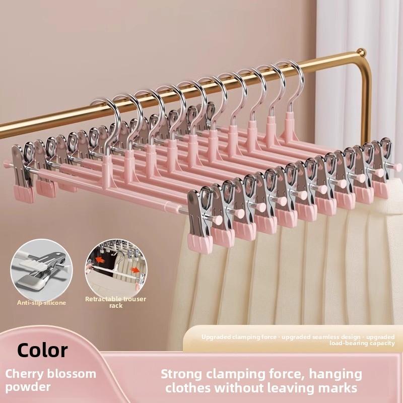 Stainless Steel Pants Hangers With Nonslip Clips For Home Storage And Laundry Organization