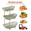 Fruit Bowl for Kitchen Counter 3 Tier Acrylic Fruit Basket with Serving Bowls and Metal Stand