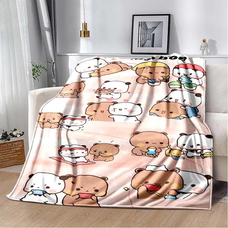

HD Cartoon Printed Bear Dad Blanket Cute Cloth Dudu Series Children s Warm Flannel Soft and Comfortable Home Bed Warm Gift 75x90cm
