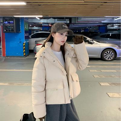 Short Down Cotton-padded Jacket Women Hooded Winter New Bread Coat Cotton-padded Jacket.