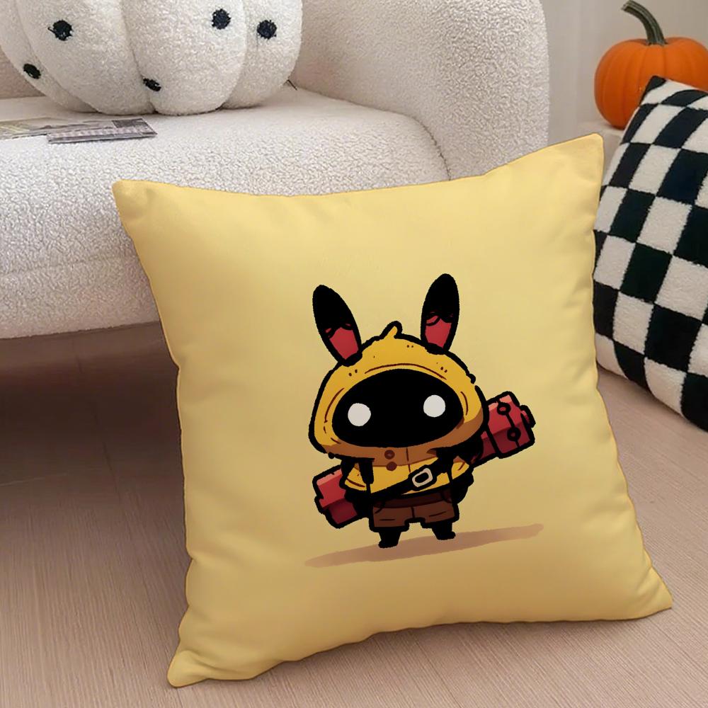 Cute Rabbit Dresses In Different Cushion Cover Throw Pillow Cover Hidden Button Durable Polyester Chair Cushion