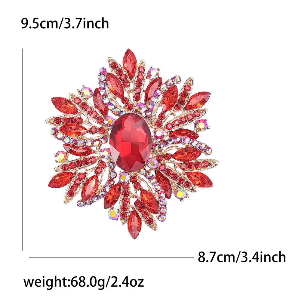 Fashion Alloy Large Crystal Glass Brooch Exaggerated Creative Women'S Sweater Coat Corsage Ornament Pin