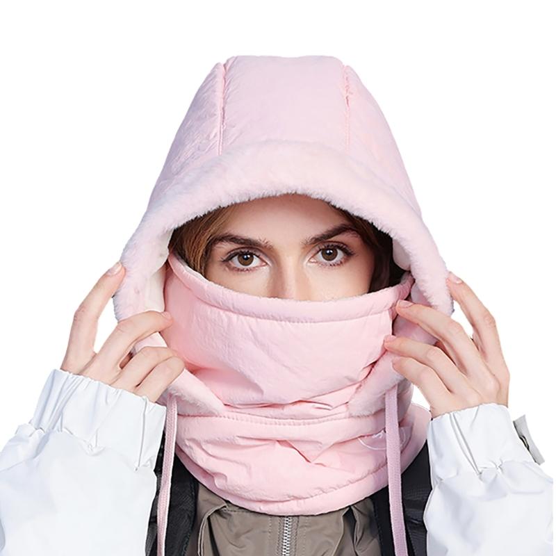 Унисекс теплая шапка-ушанка теплая шапка стильные кепки унисекс для холодной погоды ветрозащитная толстая утепленная шапка с воротником-шарфом