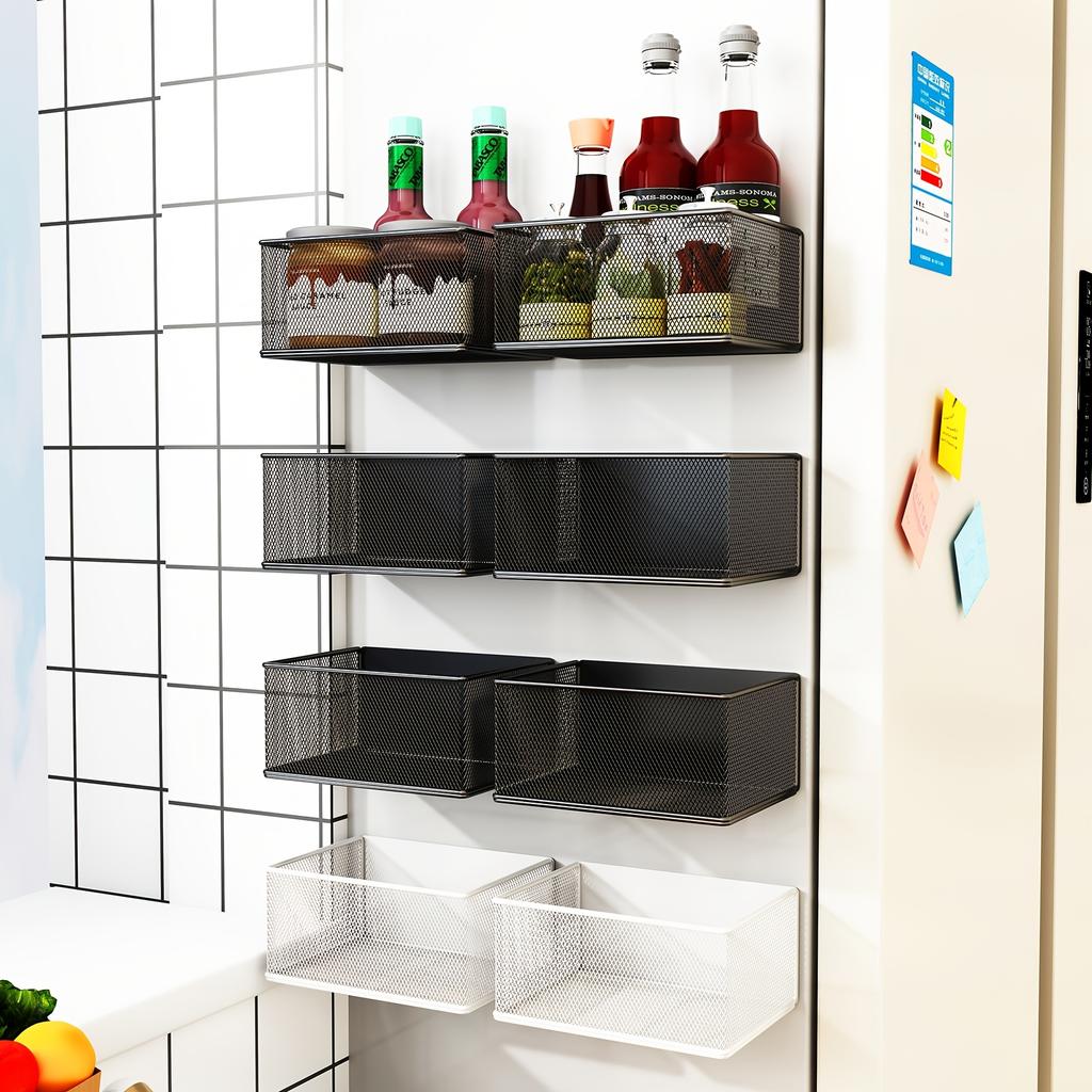 Magnetisches Gewürzregal für Kühlschrank Magnetischer Aufbewahrungskorb für Kühlschrank/Waschmaschine/Trockner Hängendes Organizer-Regal Nicht für Lebensmittelkontakt