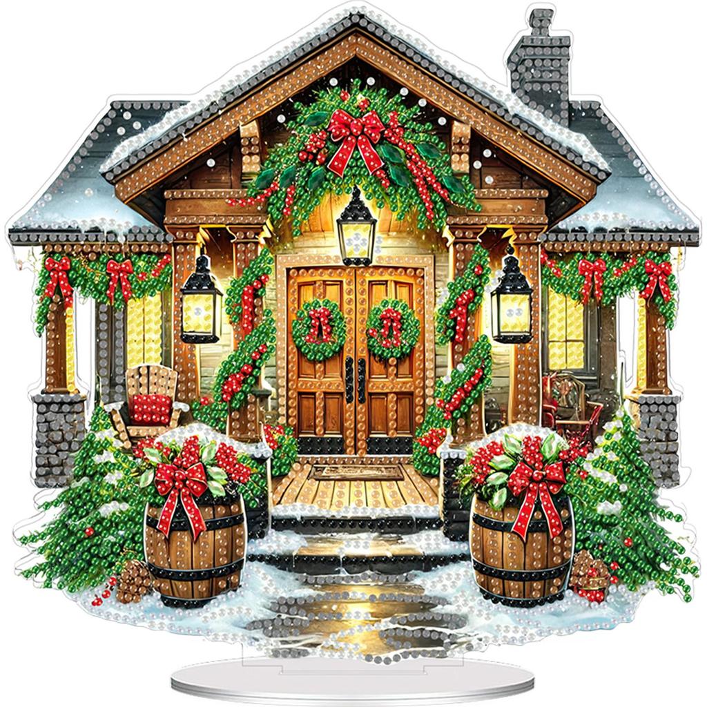 2D Flat Print Xmas DIY Special Shape Table Top Diamond Painting Ornament Kits Desktop Diamond Art Kits Bedroom Table Decoration