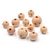 20Pcs/set Wooden Doll Head Beads for DIY Jewelry Making and Crafts Cute Smiling Face Loose Beads Wood Round Spacers