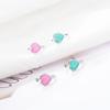Todorova Pink Green Enamel Love Heart Clip On Earrings Without Piercing Women Earrings No Hole Ear Clip
