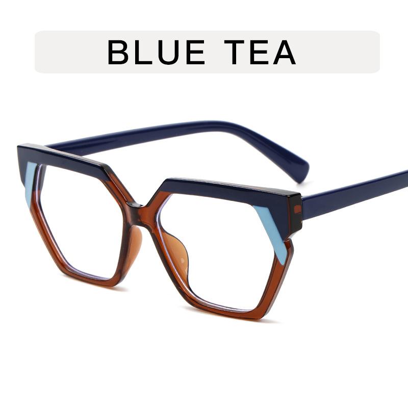 

European American Style Frame Glasses Women Polygon Shape Anti Blue Light Glasses Frame Woman High Quality Decorative Glass