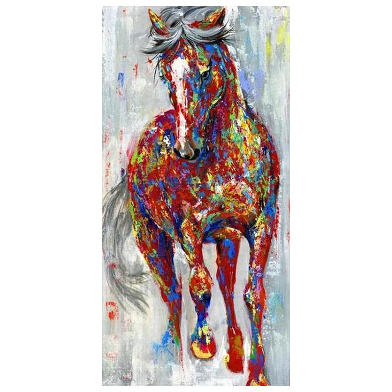 Wandkunst Dekoration Leinwand Malerei Abstraktes Pferd Poster Druck Leinwand Kunst Tier Bild für Wohnzimmer Cuadros Home Decor