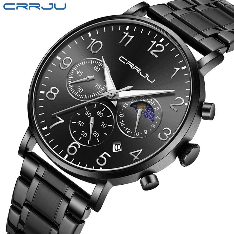 CRRJU-2276 Men's Watch Casual Personality Watch Men's Watch Student Watch Simple Steel Band Calendar