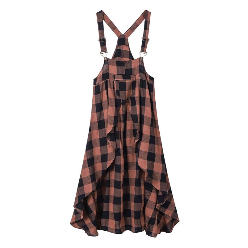 

Платье-сарафан в клетку XXL дубильная кора