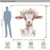 Floral Lamb Digital Print Shower Curtain – Reversible Polyester with Hooks, Machine Washable for All-Season Bathroom Decor