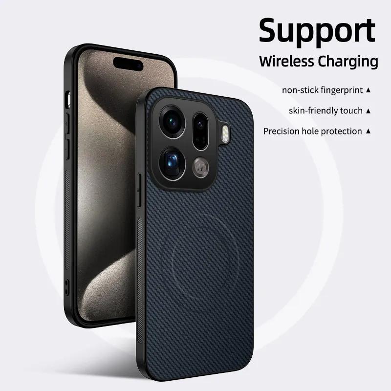 For OPPO Find X9 Pro Carbon Fibre Wireless Charging Phone Case for OPPO Find X9pro FindX9 Lens Camera Protection Cover
