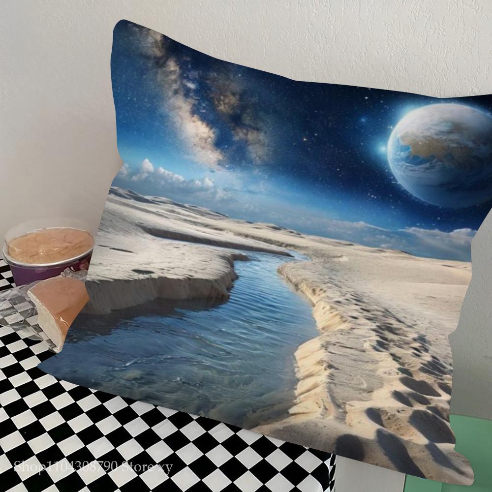 1pc Planets The Solar System Mars Saturn Moon Pillow Case Square Bedroom Sofa Leisure Comfort Cushion Car Living Home Decoration