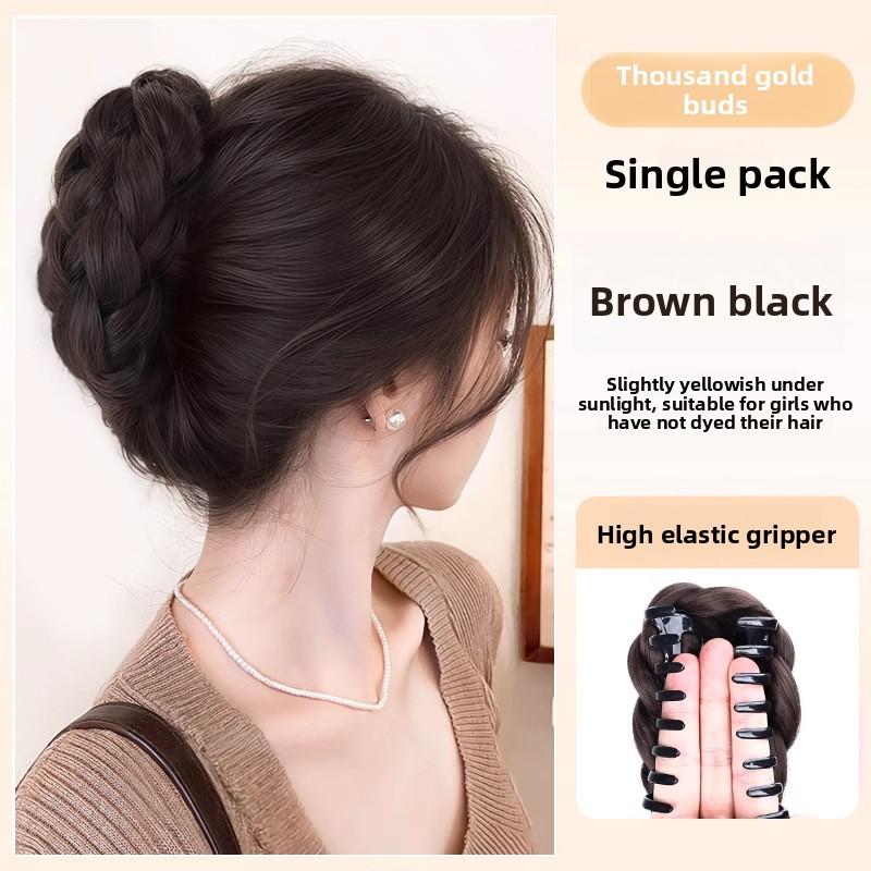 

Hair Bun wig hair grab clip Hair bun hair claw high cranial top hair wigs fluffy temperament hair wig