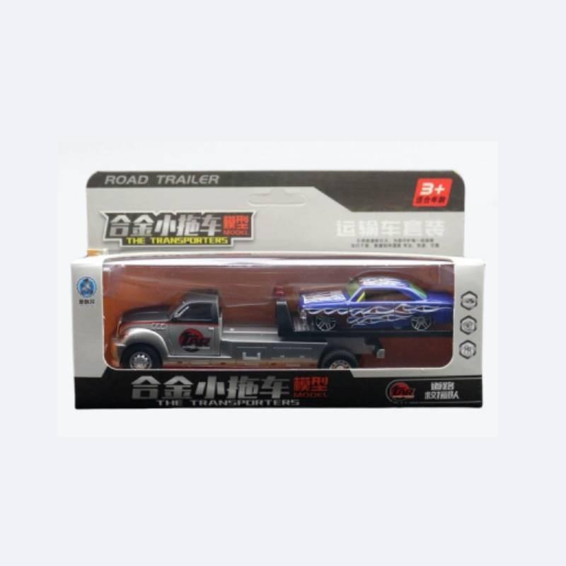 Alloy Simulation Trailer Double Decker Truck Tractor Model Toy Collection For