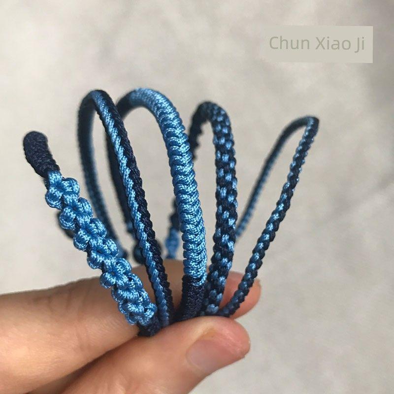 

Узел Дордже Узел Цветка Персика Ремешок для переноски DIY Набор материалов Этот год Животного Красная веревочка Браслет Ручной вязки Веревочная нить Плетеная для мужчин и женщин Tibetan Blue Sky Blue 5 (self-made)